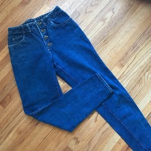 Vintage Petite Button Fly Lee Mom Jeans